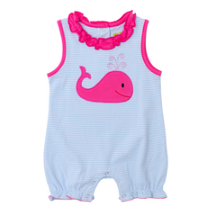 Applique Whale Girl's Romper - 43S23