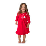 Santa Applique Christmas Girl's Gown