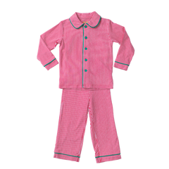 68L22  Red and White Stripes Adult 2 Piece Loungewear